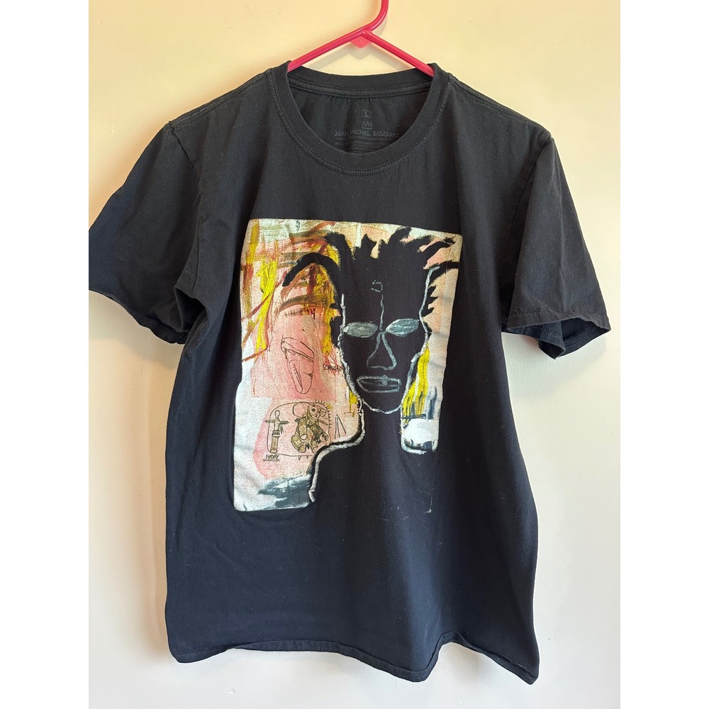 Jean-Michel Basquiat Black Graphic T-Shirt Mens Large Short Sleeve Cotton Tee